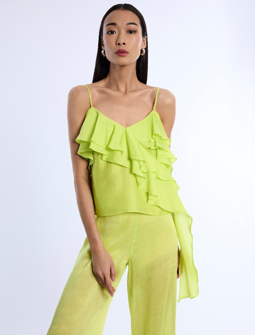 bcbgeneration Flounce Cami Chartreuse