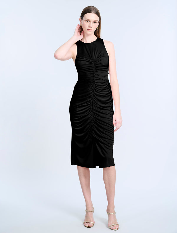 Bcbgeneration Hardware Ruched Midi Dress Black