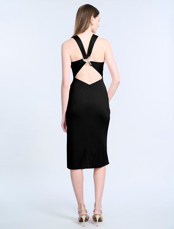 Bcbgeneration Hardware Ruched Midi Dress Black