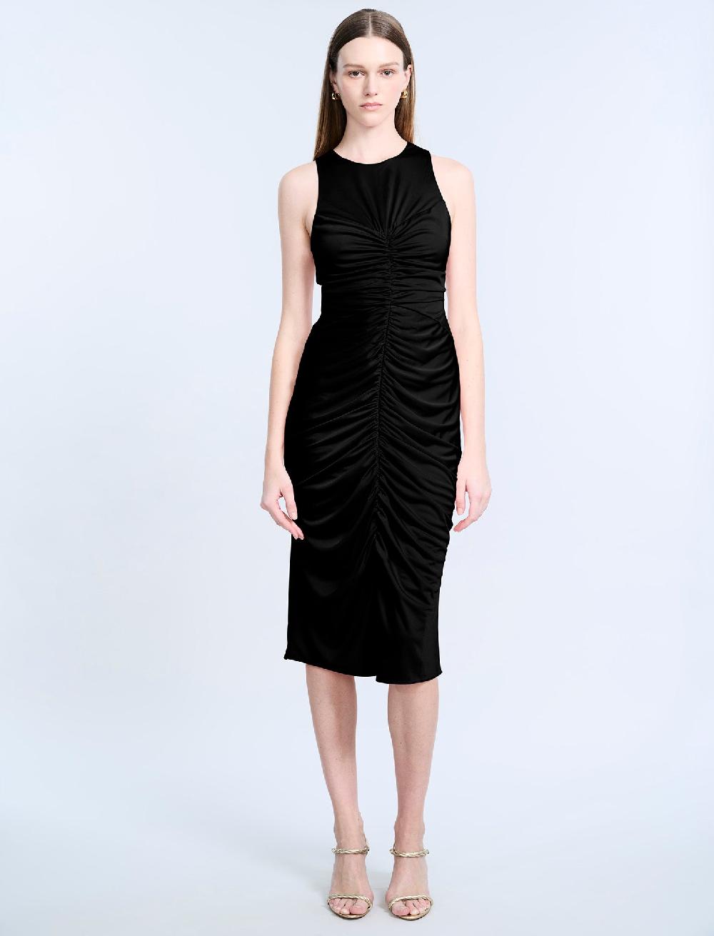 bcbgeneration Hardware Ruched Midi Dress Black