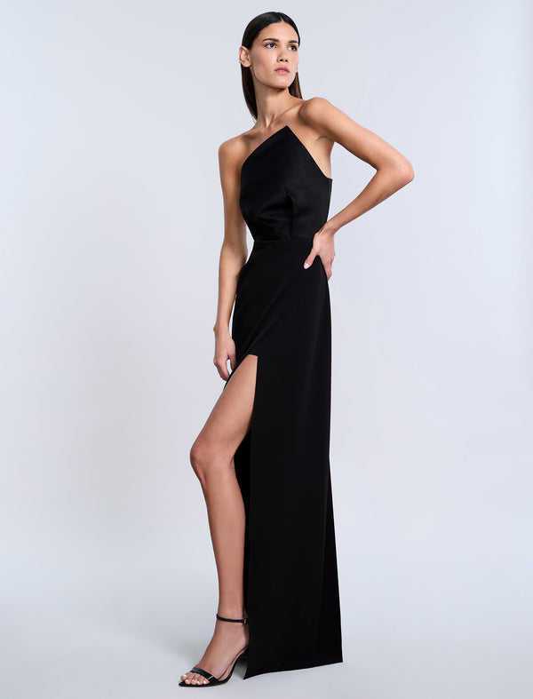 Bcbgeneration High Draped Slit Gown Black