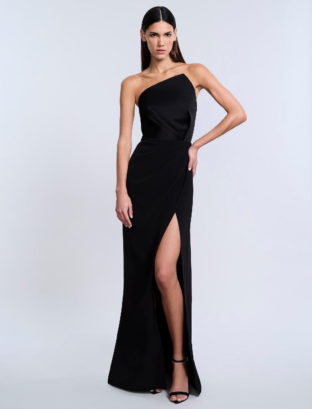 bcbgeneration High Draped Slit Gown Black