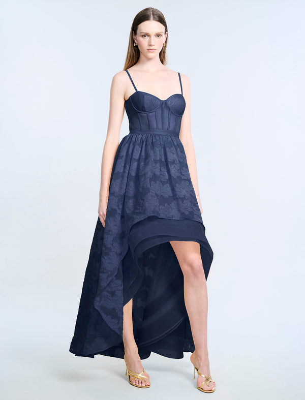 Bcbgeneration High Low Organza Tulle Gown Navy
