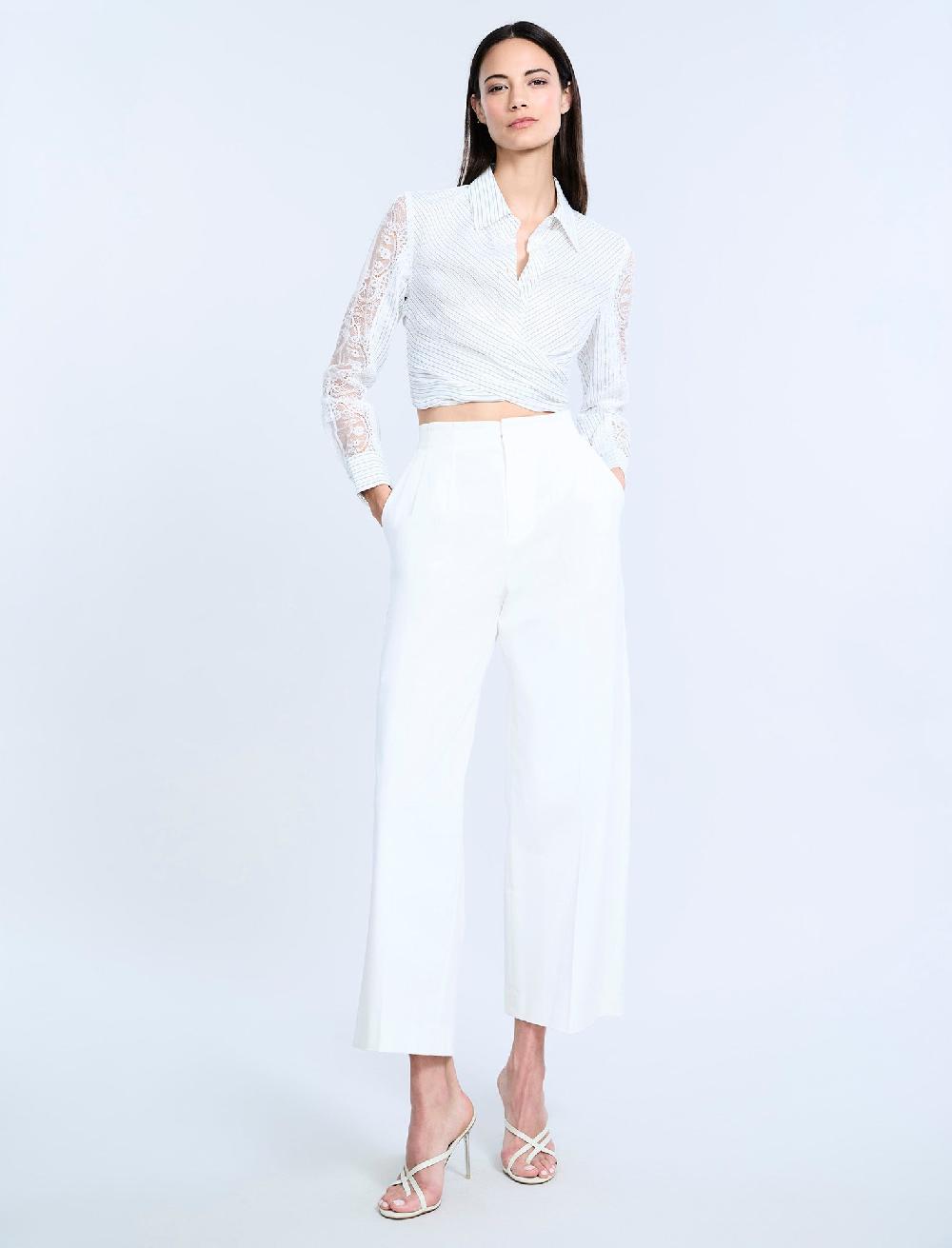 bcbgeneration High Waist Cropped Pant Chalk