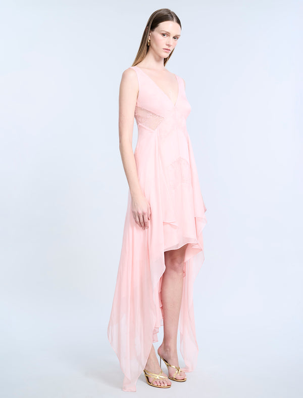 Bcbgeneration Lace Applique Chiffon Dress Blossom