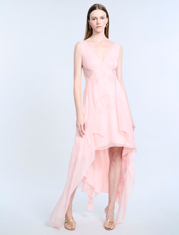 Bcbgeneration Lace Applique Chiffon Dress Blossom