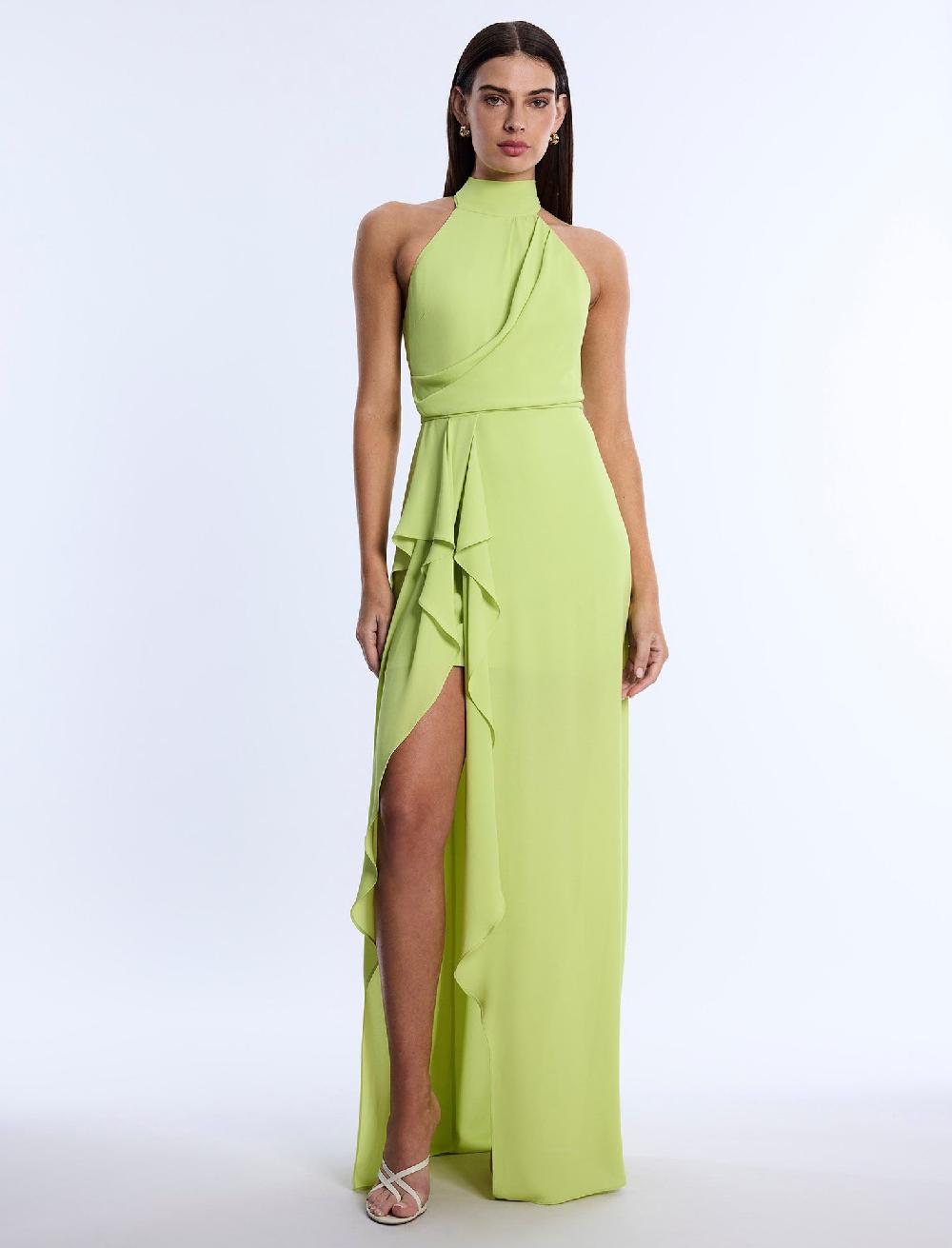 bcbgeneration Mock Neck Drape Gown Citrine