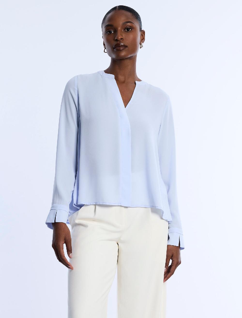 bcbgeneration Pleated Back Blouse Cloud