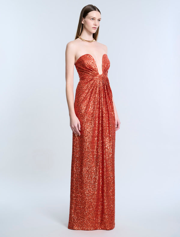 Bcbgeneration Plunging U Neckline Gown Tangerine
