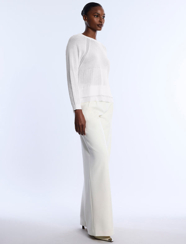 Bcbgeneration Pointelle Knit Sweater Chalk