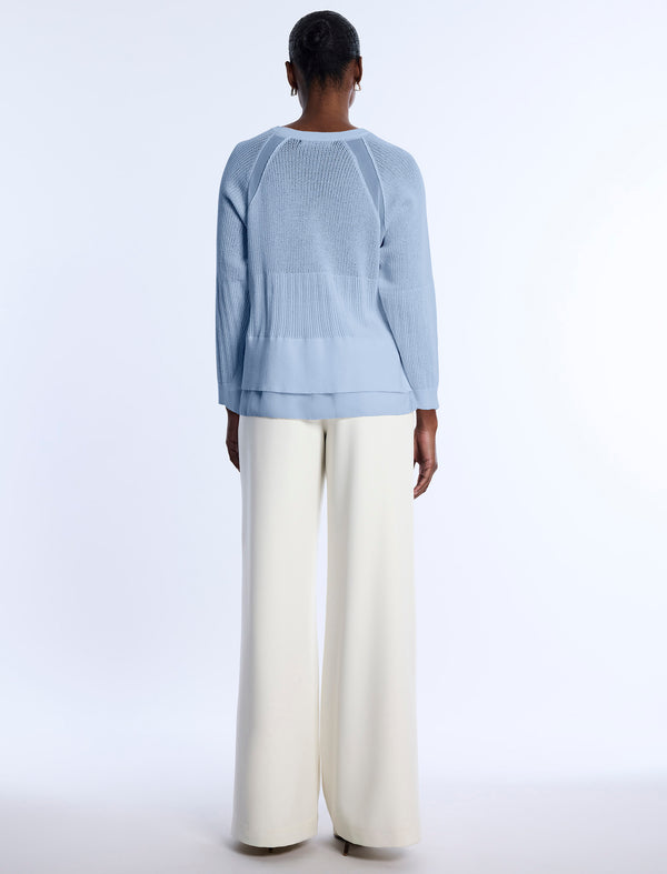 Bcbgeneration Pointelle Knit Sweater Cloud
