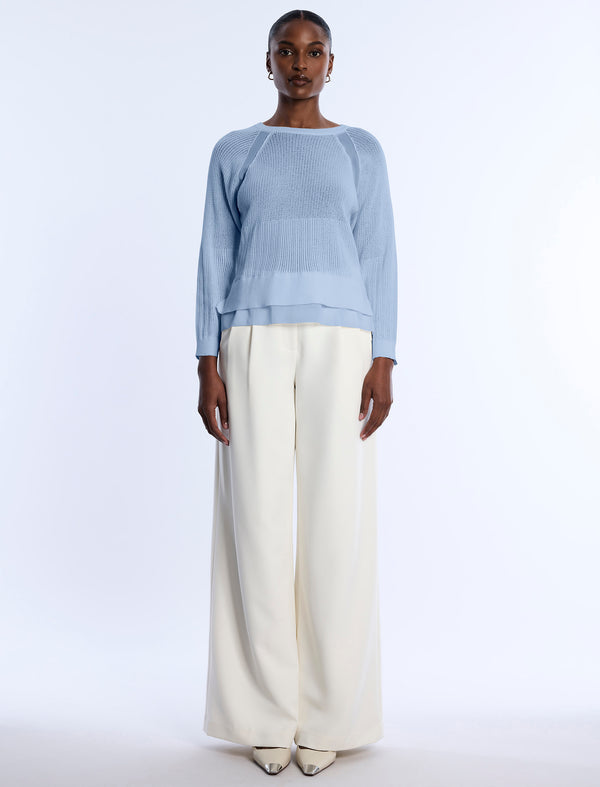 Bcbgeneration Pointelle Knit Sweater Cloud