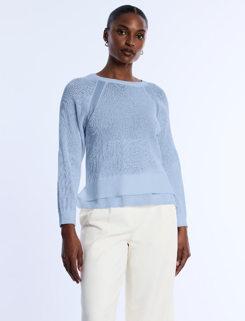 bcbgeneration Pointelle Knit Sweater Cloud