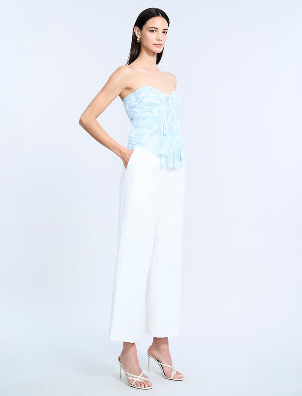 Bcbgeneration Printed Mesh Corset Sky Floral Print