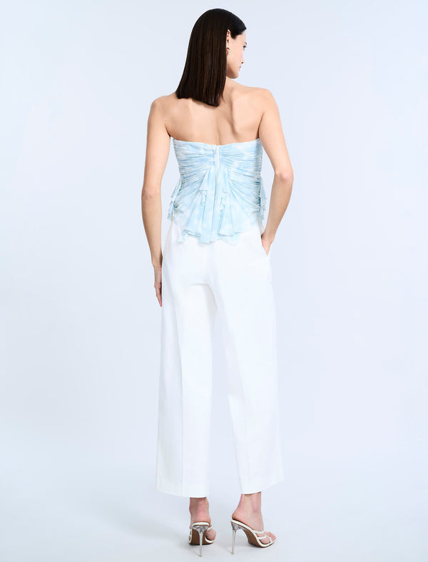 Bcbgeneration Printed Mesh Corset Sky Floral Print