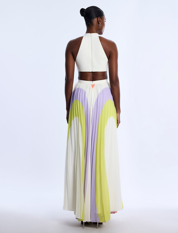 Bcbgeneration Printed Pleated Cutout Dress Jasmine