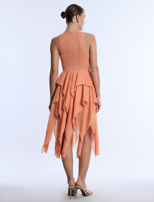 Bcbgeneration Ruffle Skirt Dress Apricot
