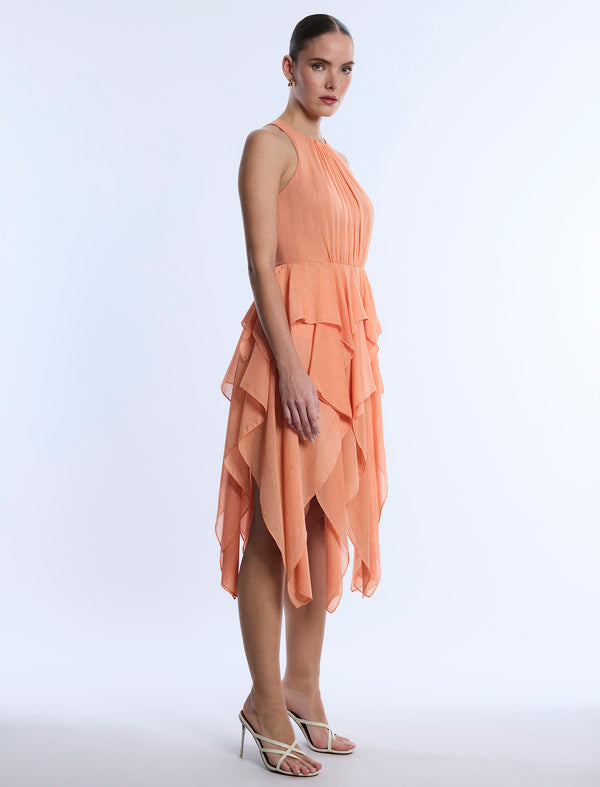Bcbgeneration Ruffle Skirt Dress Apricot