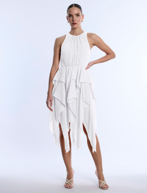 Bcbgeneration Ruffle Skirt Dress Chalk
