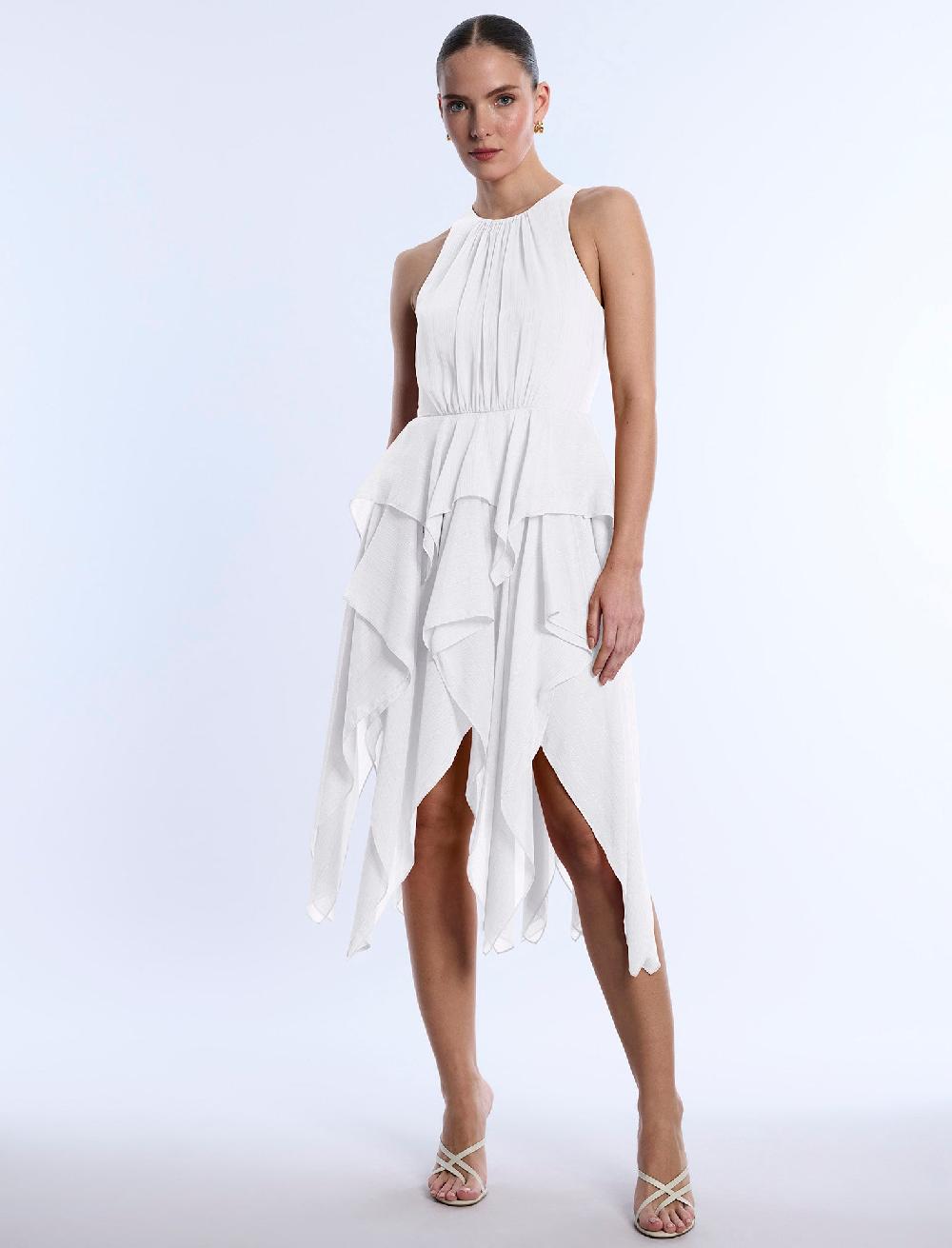 bcbgeneration Ruffle Skirt Dress Chalk