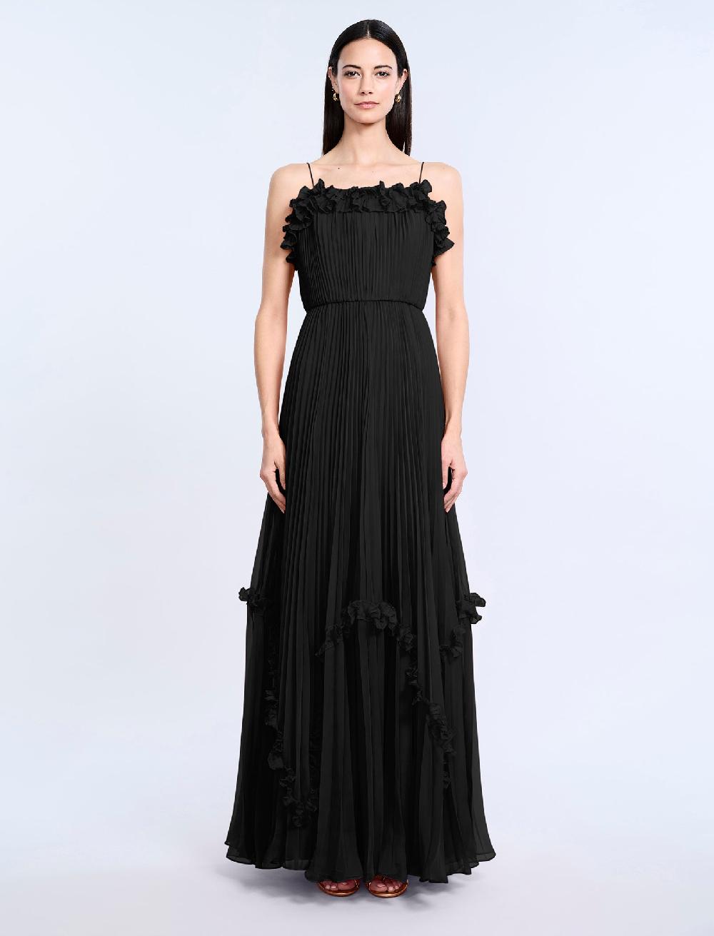 bcbgeneration Shirring Ruffle Gown Black