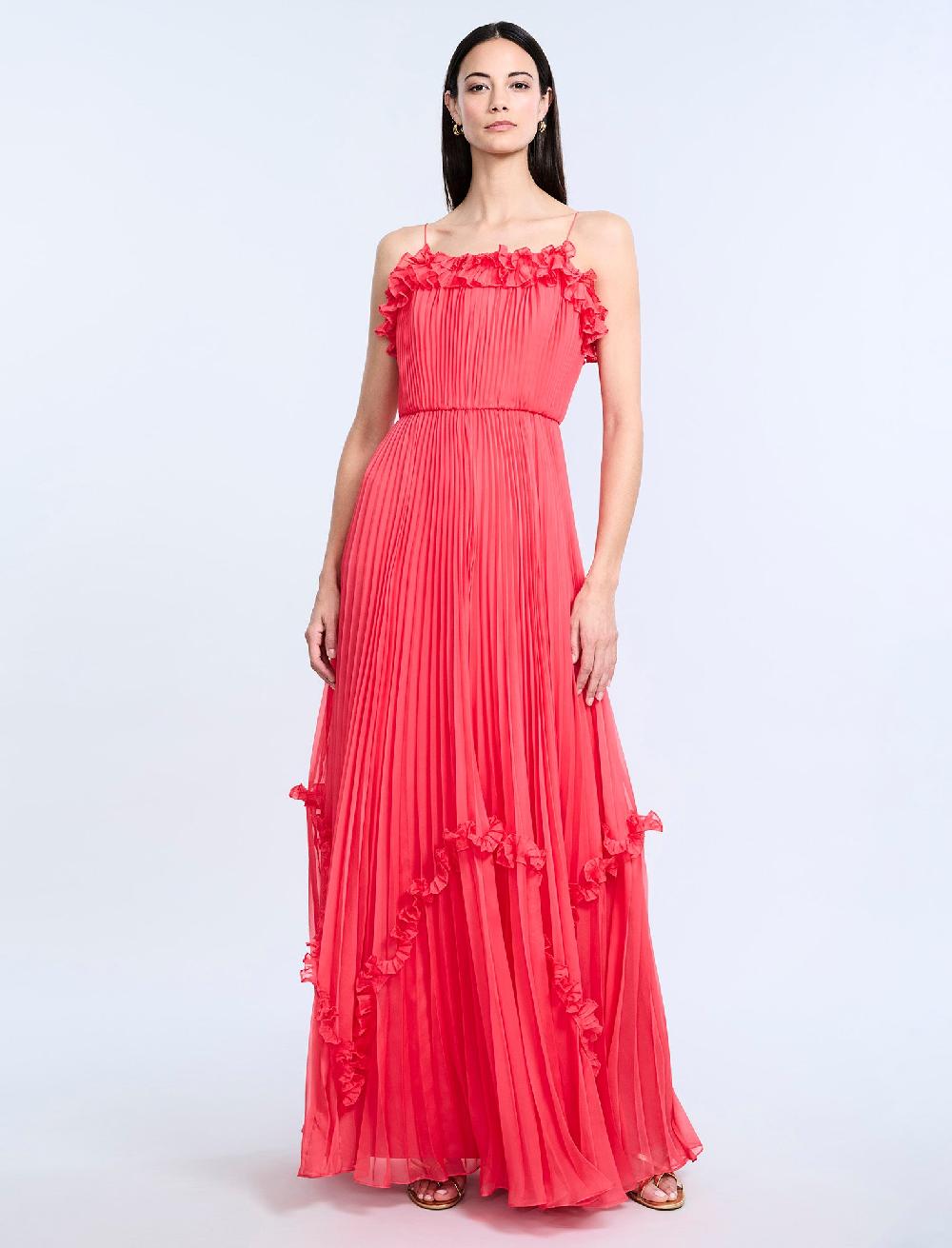 bcbgeneration Shirring Ruffle Gown Dahlia