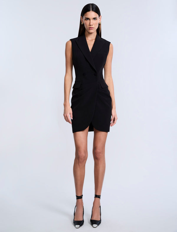 Bcbgeneration Sleeveless Draped Blazer Dress Black