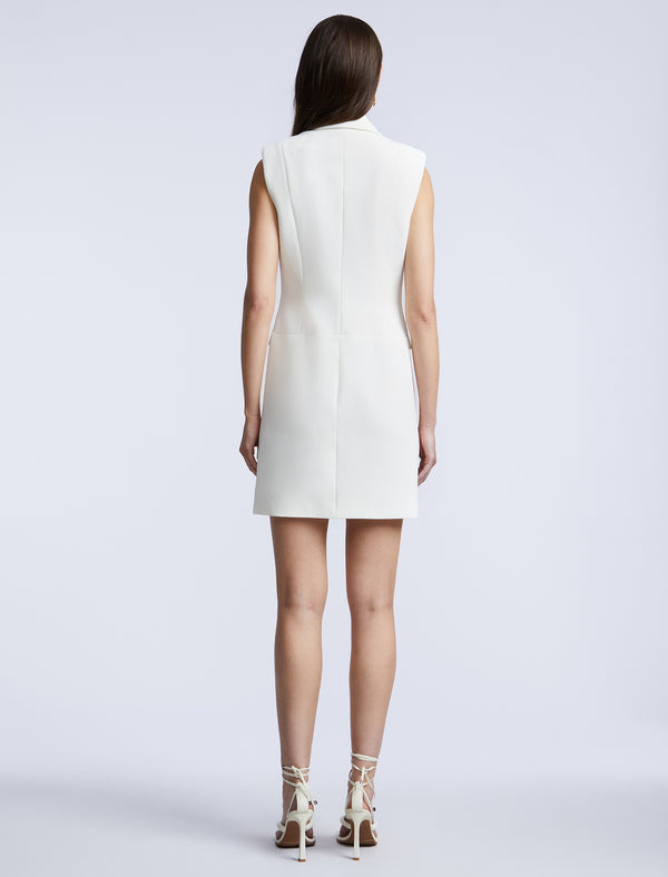 Bcbgeneration Sleeveless Draped Blazer Dress White