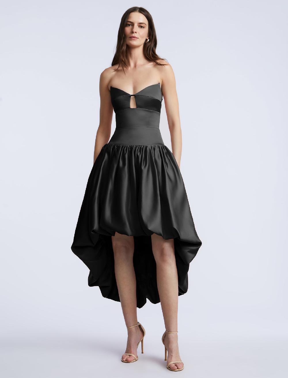 bcbgeneration Solid Bubble Hem Dress Black