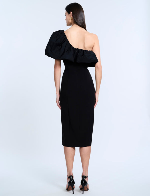 Bcbgeneration Solid Dress With Puff Black