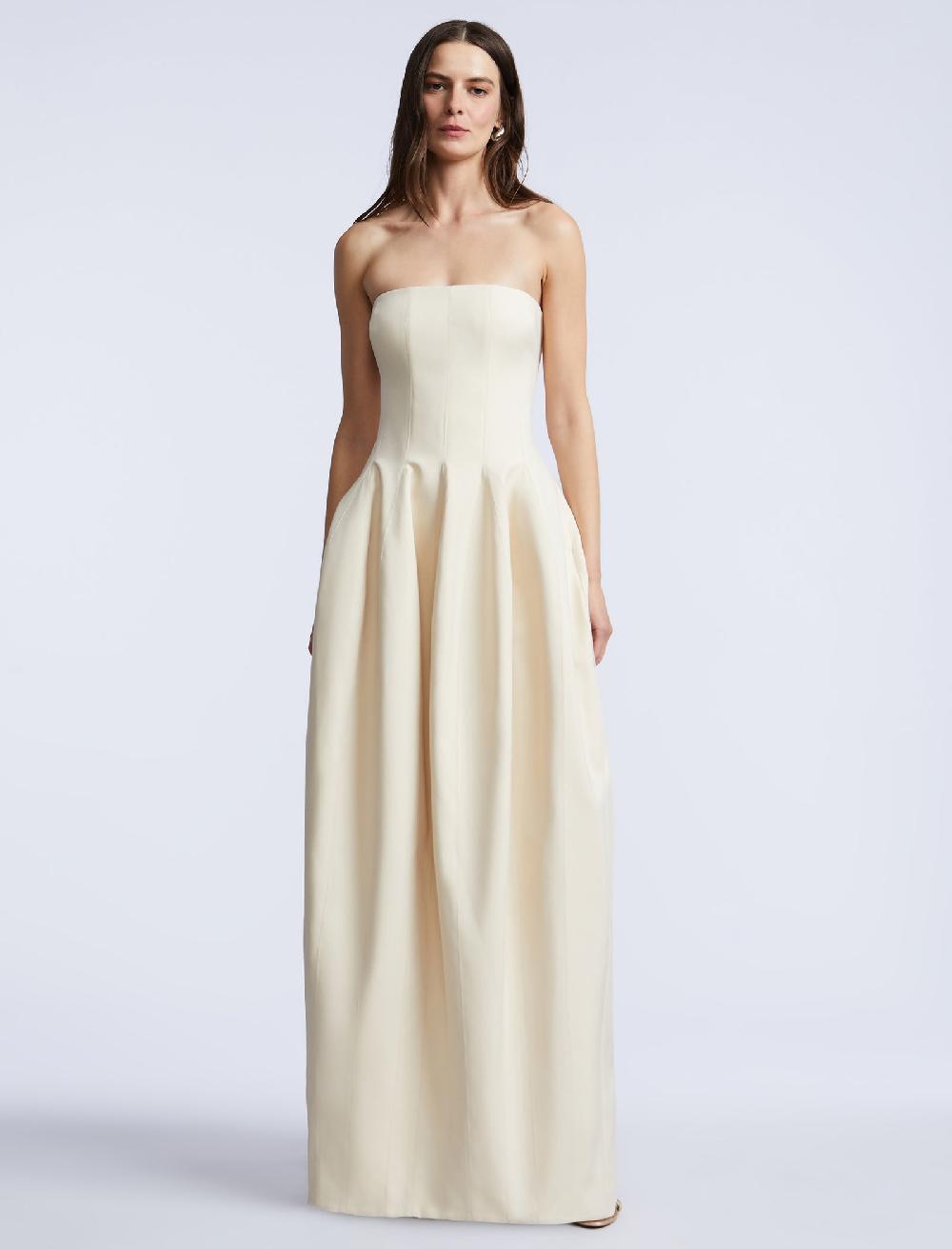 bcbgeneration Solid Structured Gown Creme