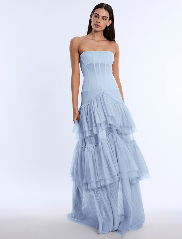 Bcbgeneration Strapless Corset Gown Cloud