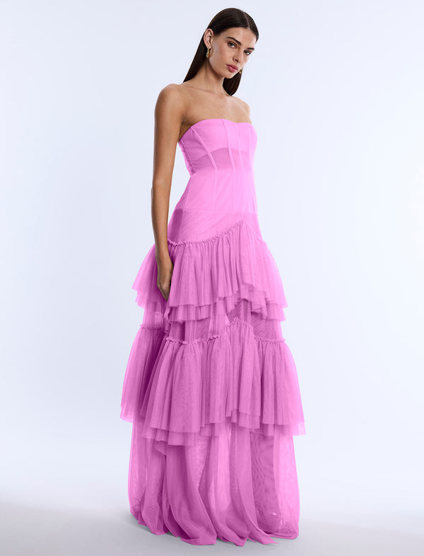 Bcbgeneration Strapless Corset Gown Pink