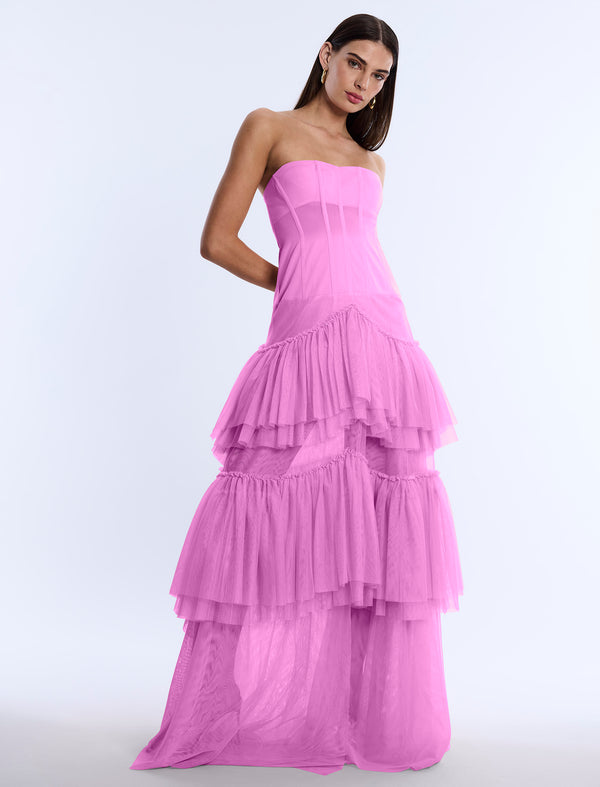 Bcbgeneration Strapless Corset Gown Pink
