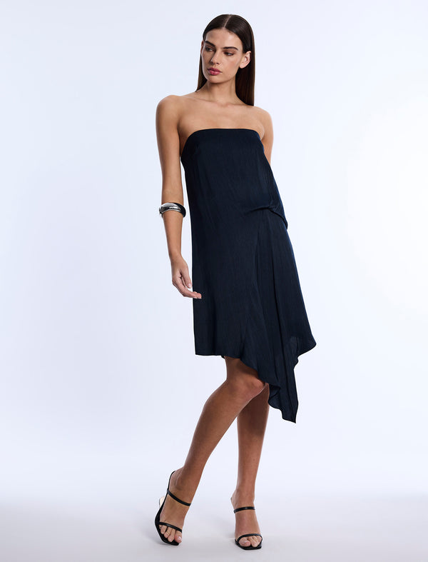 Bcbgeneration Strapless Drape Dress Midnight