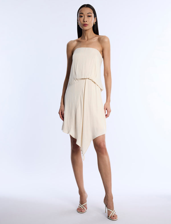 Bcbgeneration Strapless Drape Dress Parchment