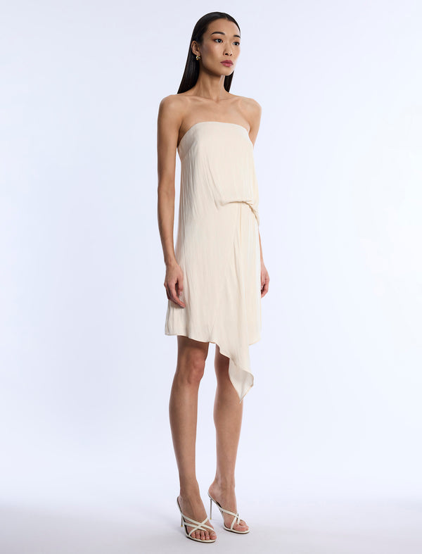 Bcbgeneration Strapless Drape Dress Parchment