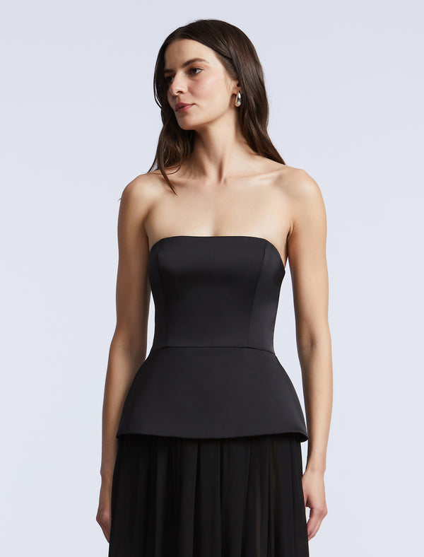 Bcbgeneration Strapless Peplum Gown Black