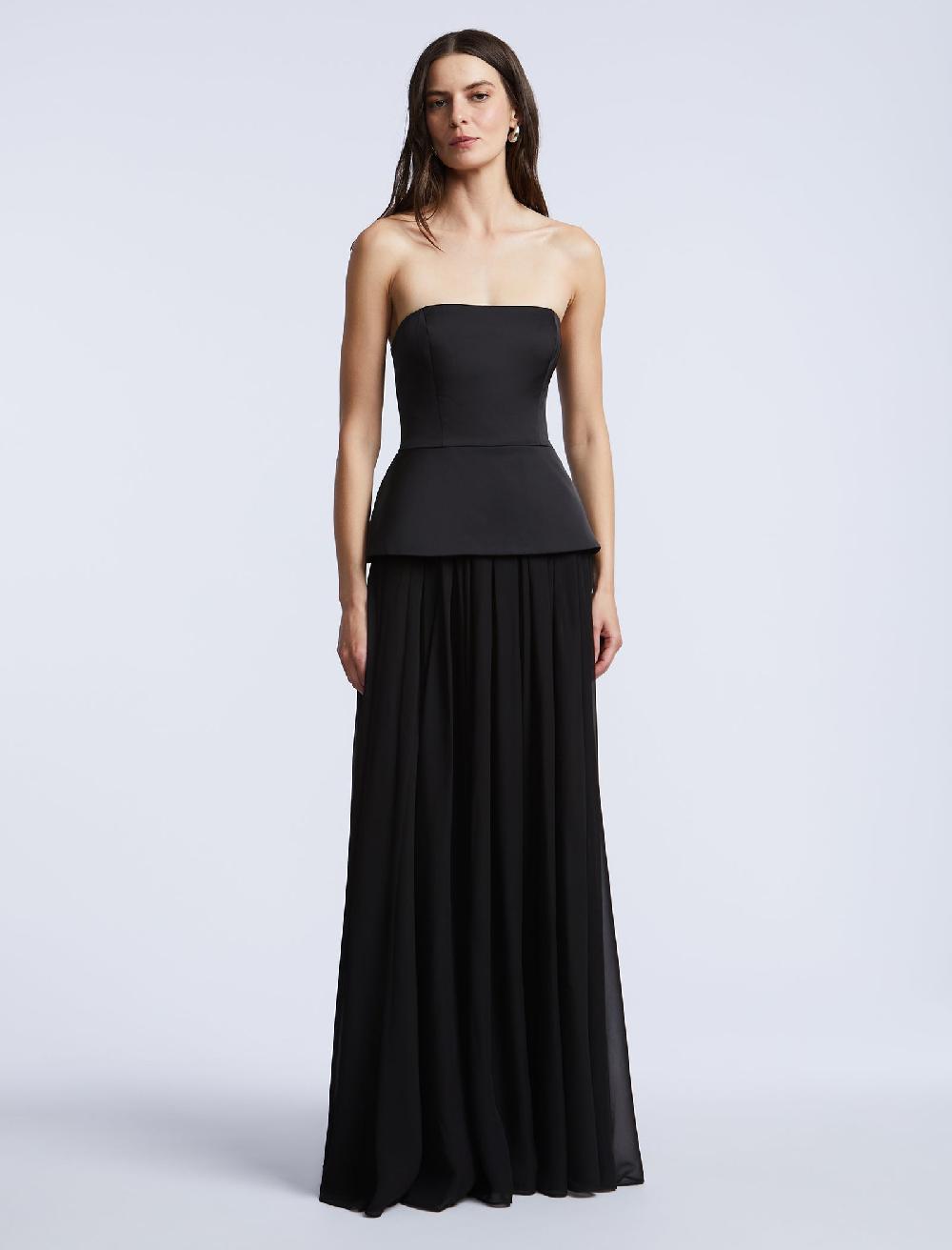 bcbgeneration Strapless Peplum Gown Black