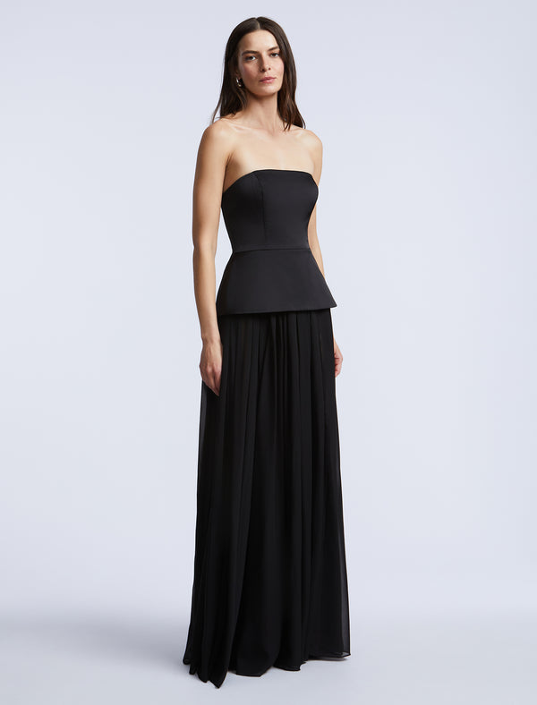 Bcbgeneration Strapless Peplum Gown Black