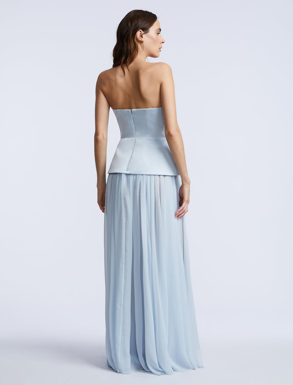 Bcbgeneration Strapless Peplum Gown Skyway