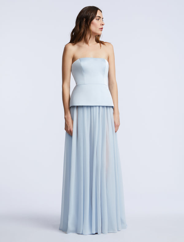 Bcbgeneration Strapless Peplum Gown Skyway