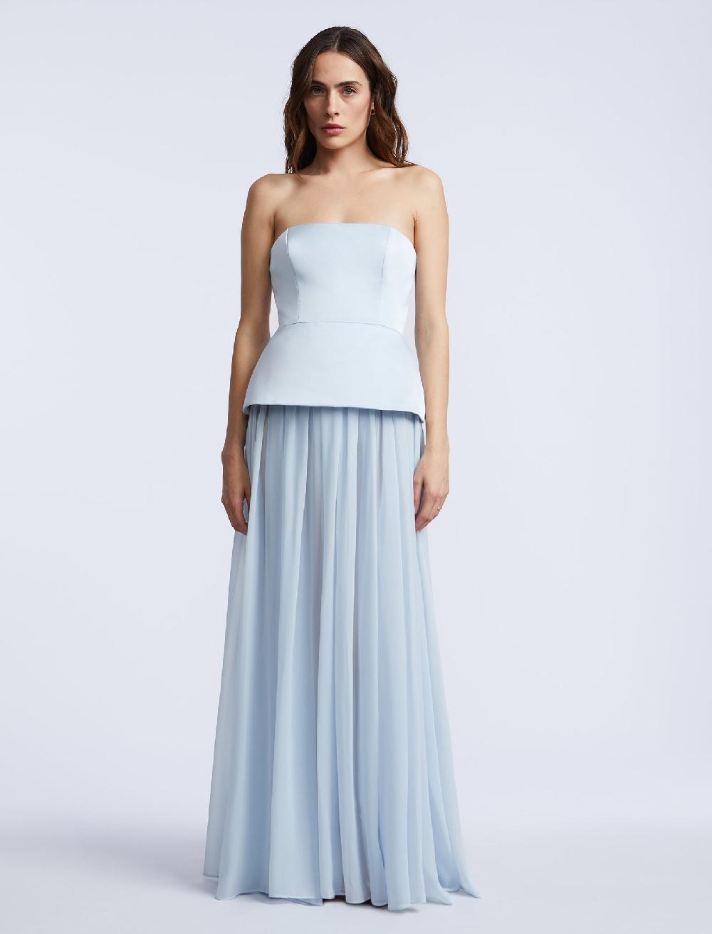 bcbgeneration Strapless Peplum Gown Skyway