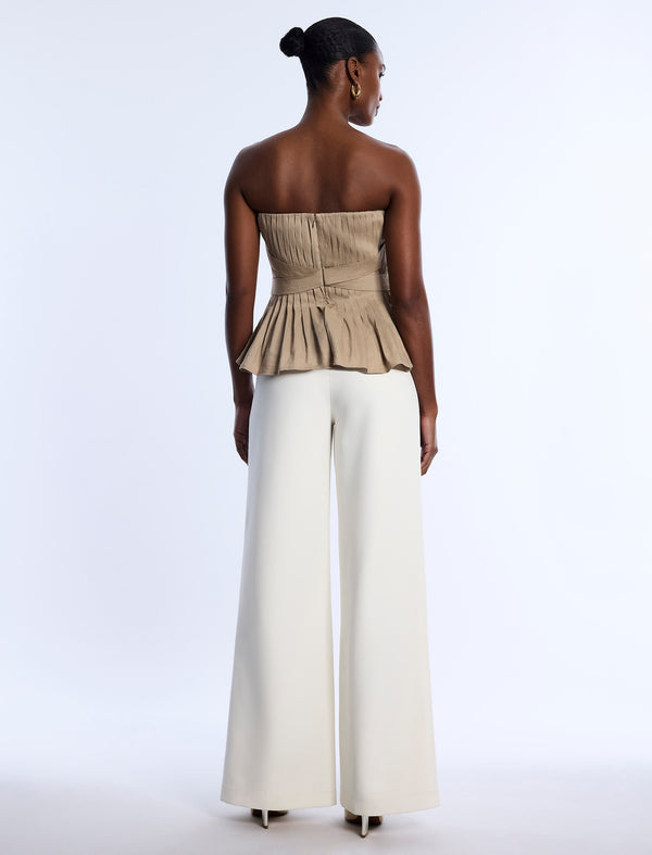 Bcbgeneration Stretch Linen Top Sandstone