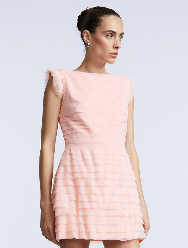 Bcbgeneration Tulle Tiered Mini Dress Blossom