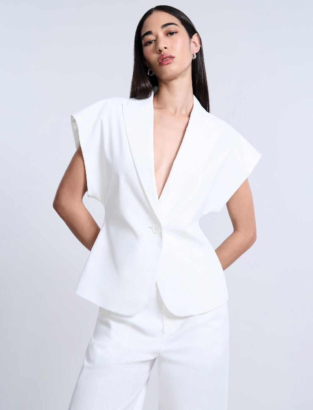 bcbgeneration Twill Vest Chalk