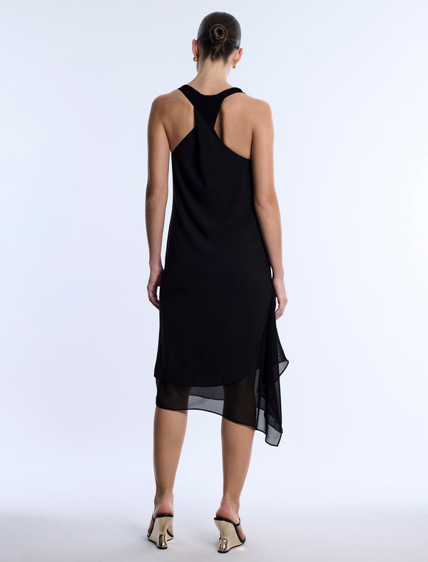 Bcbgeneration Twist And Drape Combo Dress Black