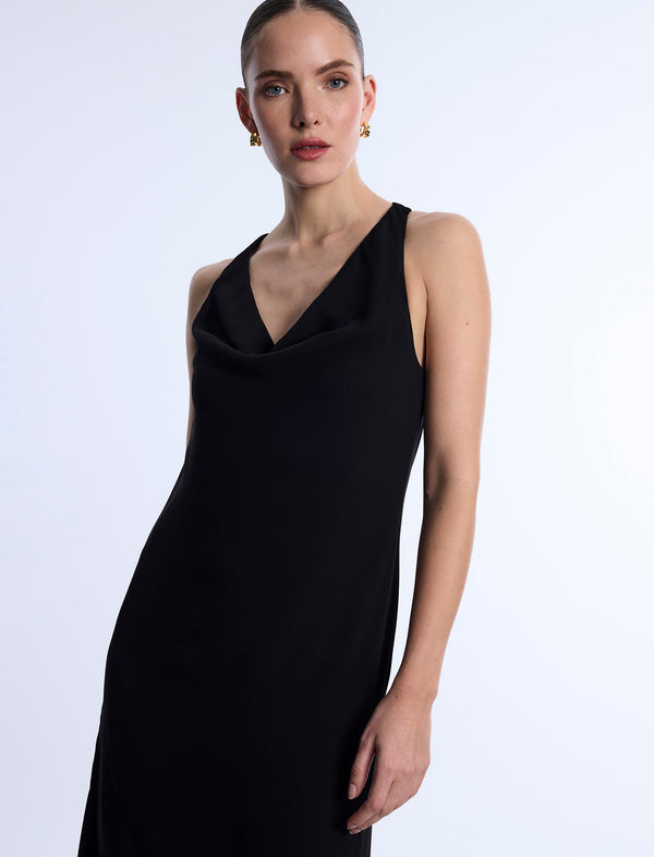 Bcbgeneration Twist And Drape Combo Dress Black