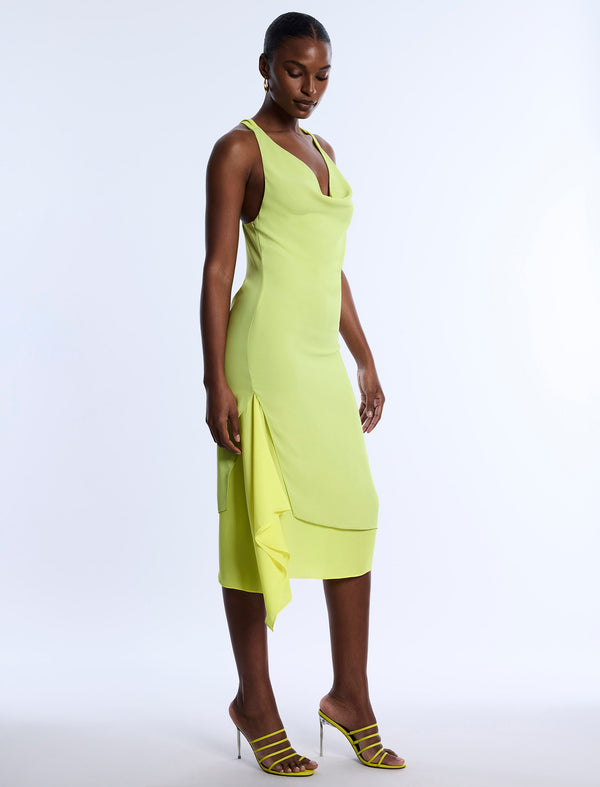 Bcbgeneration Twist And Drape Combo Dress Citrine