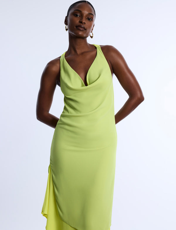 Bcbgeneration Twist And Drape Combo Dress Citrine